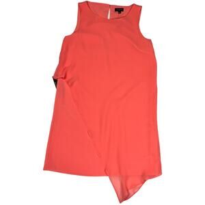 The Limited Mini Dress Coral Sheath Sleeveless Womens‎ S Petite Asymmetric NEW